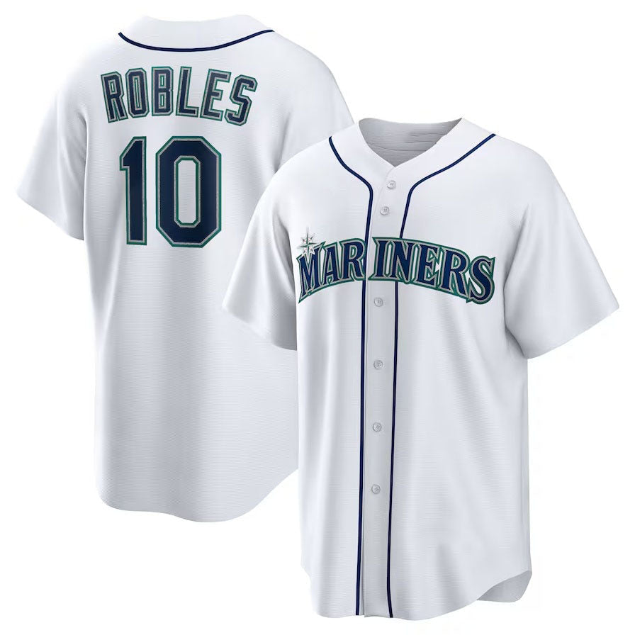 Seattle Mariners #10 Victor Robles Home Replica Jersey - White Stitched Baseball Jersey baseball jersey product view 1