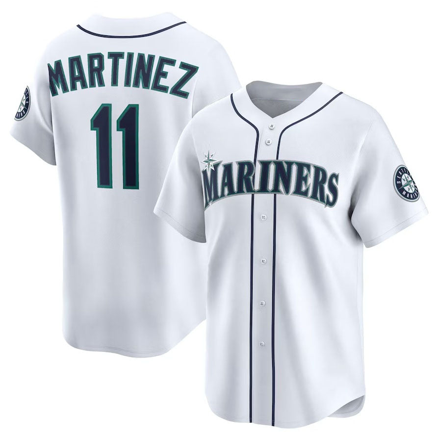 Seattle Mariners #11 Edgar Martinez Throwback Cooperstown Collection Limited Jersey - White Stitched Baseball Jersey baseball jersey product view 1