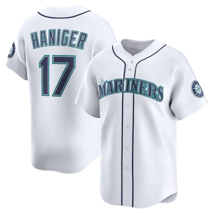 Seattle Mariners #17 Mitch Haniger Home Limited Player Jersey - White Stitched Baseball Jersey baseball jersey product view 1