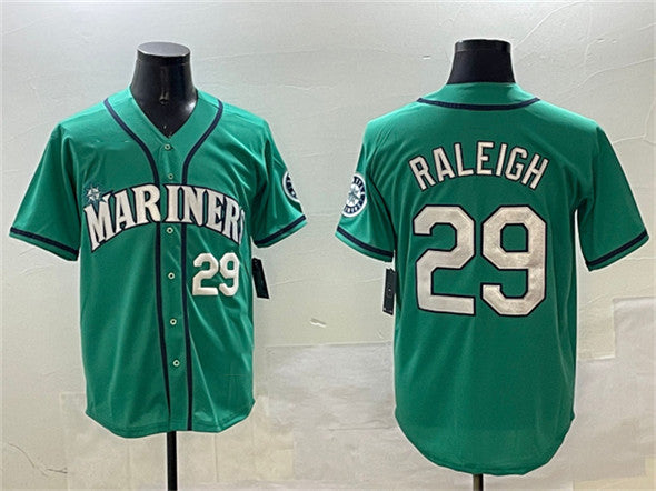 Seattle Mariners #29 Cal Raleigh Aqua Limited Stitched Baseball Jersey baseball jersey product view 1
