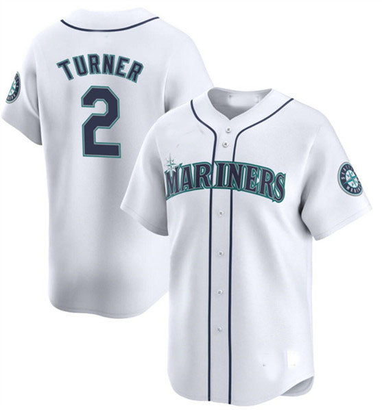 Seattle Mariners #2 Justin Turner White 2024 Home Limited Stitched Baseball Jersey baseball jersey product view 1