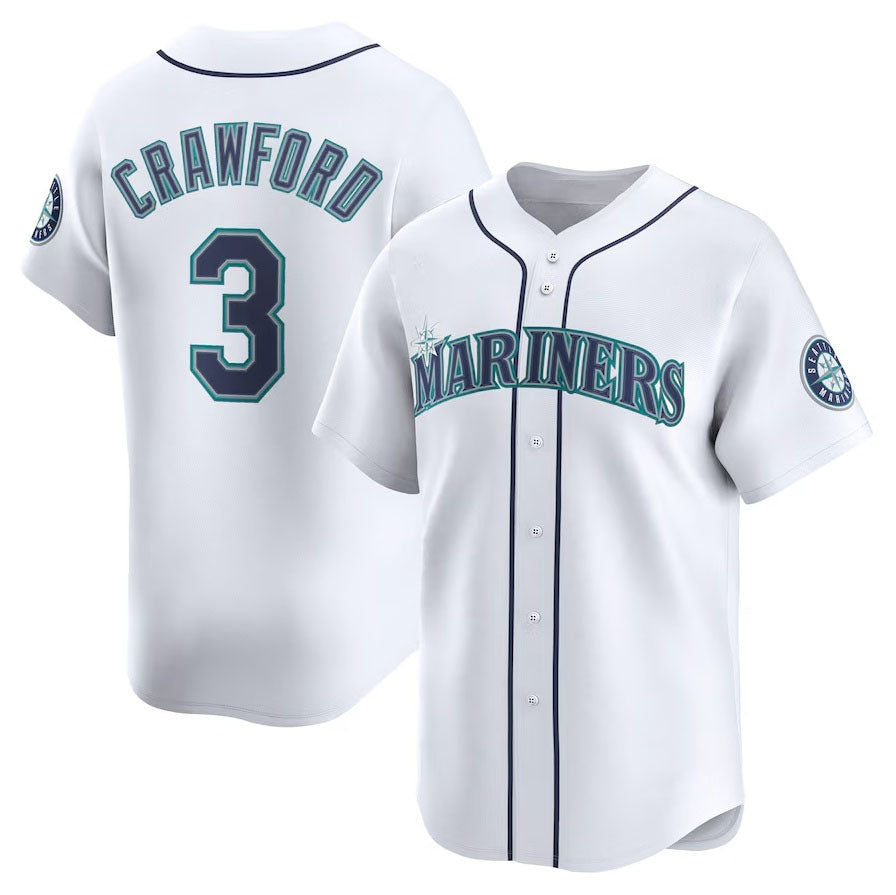 Seattle Mariners #3 J.P. Crawford Home Limited Player Jersey - White Stitched Baseball Jersey baseball jersey product view 1