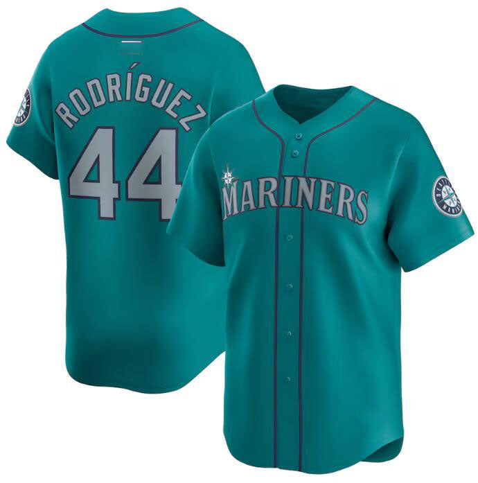 Seattle Mariners #44 Julio Rodr¨ªguez Aqua Alternate Limited Stitched Baseball Jersey baseball jersey product view 1