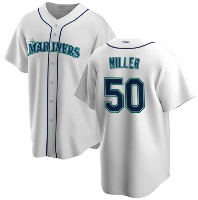 Seattle Mariners #50 Bryce Miller White Home Limited Stitched Baseball Jersey baseball jersey product view 1