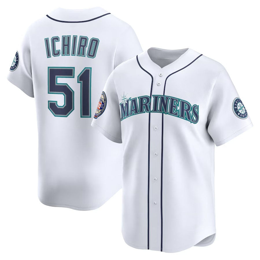 Seattle Mariners #51 Ichiro Suzuki 2025 National Baseball Hall of Fame Home Limited Player Jersey - White Stitched Baseball Jersey baseball jersey product view 1