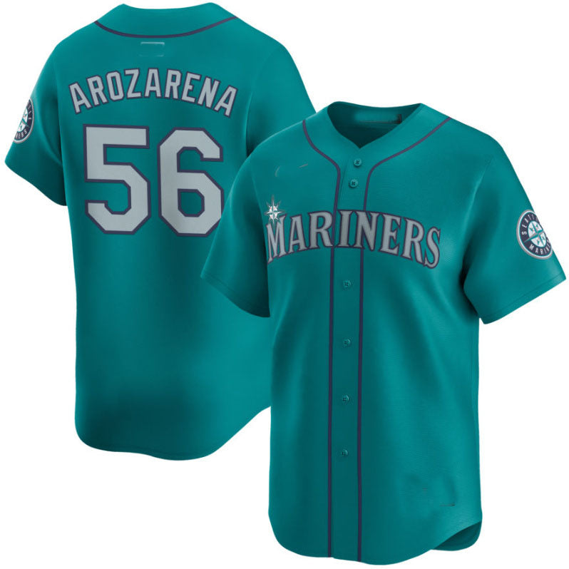 Seattle Mariners #56 Randy Arozarena Aqua Alternate Limited Stitched Baseball Jersey baseball jersey product view 1