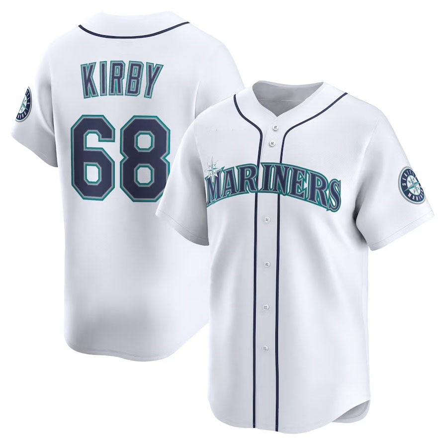 Seattle Mariners #68 George Kirby Home Limited Player Jersey - White Stitched Baseball Jersey baseball jersey product view 1