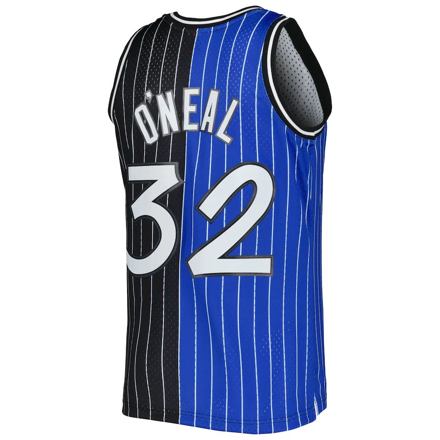 O.Magic #32 Shaquille O'Neal Hardwood Classics 1994-95 Split Swingman Jersey BlueBlack Stitched American Basketball Jersey basketball jersey product view 1