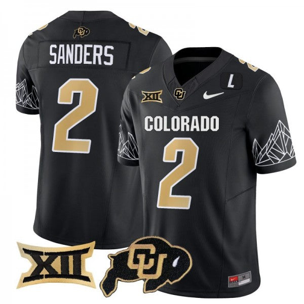 Shedeur Sanders Colorado Buffaloes Jersey - Black sports jersey product view 1