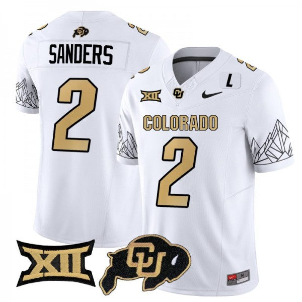 Shedeur Sanders Colorado Buffaloes Jersey - White sports jersey product view 1
