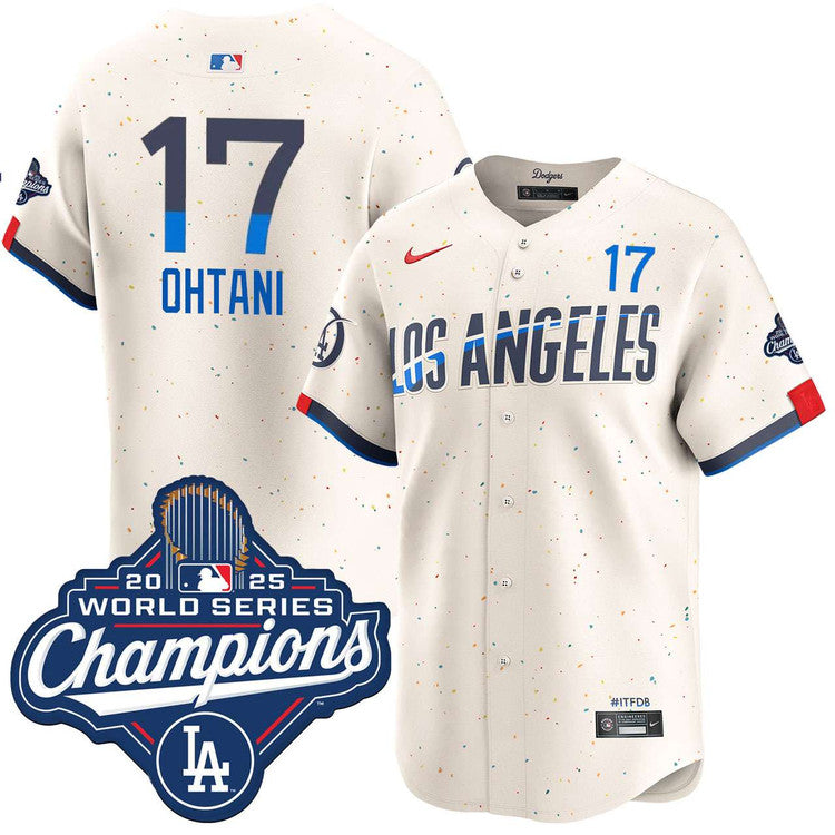 Shohei Ohtani Los Angeles Dodgers City Connect 2025 World Series Champions Limited Jersey - Cream baseball jersey product view 1