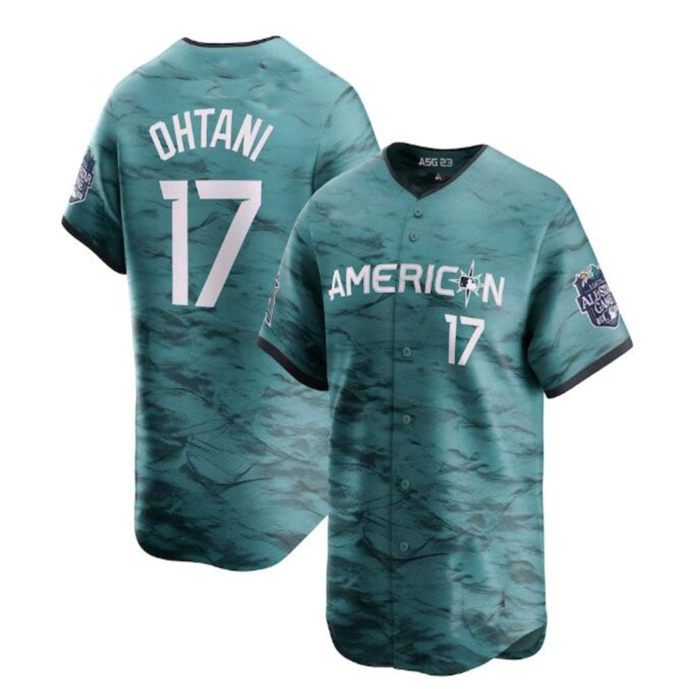 #17 Shohei Ohtani American League 2023 All-Star Game Limited Player Jersey - Teal Baseball Jerseys baseball jersey product view 1