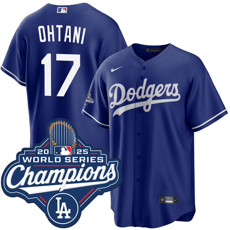 Shohei Ohtani Los Angeles Dodgers Royal 2025 Alternate World Series Champions Jersey - Royal baseball jersey product view 1