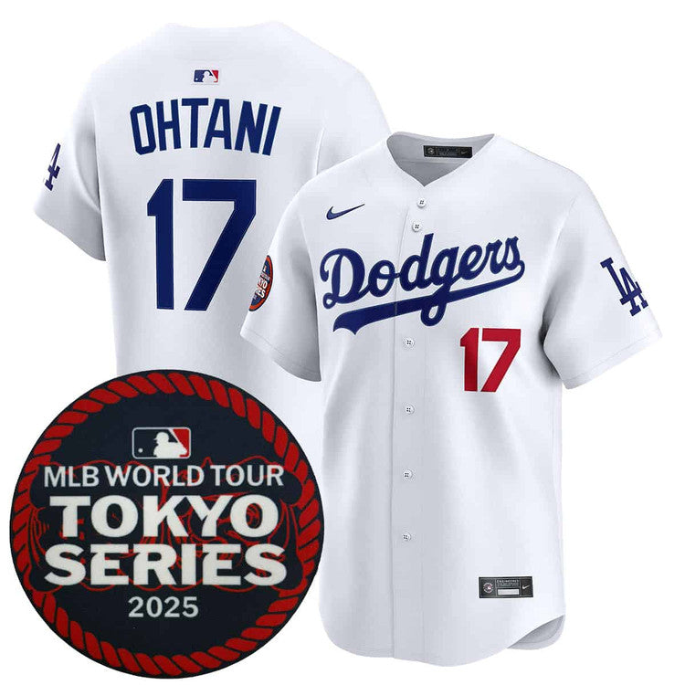 Shohei Ohtani Los Angeles Dodgers 2025 Tokyo Series Jersey - White baseball jersey product view 1