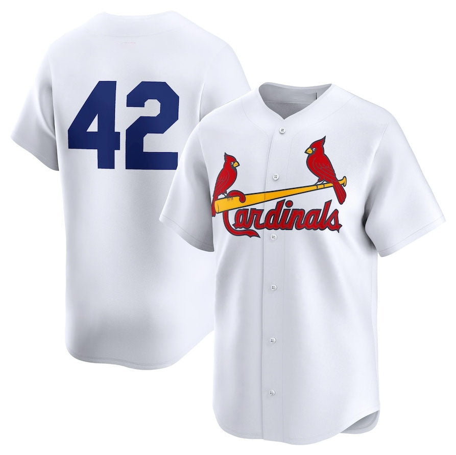 St. Louis Cardinals 2024 #42 Jackie Robinson Day Home Limited Jersey ¨C White Stitches Baseball Jerseys baseball jersey product view 1