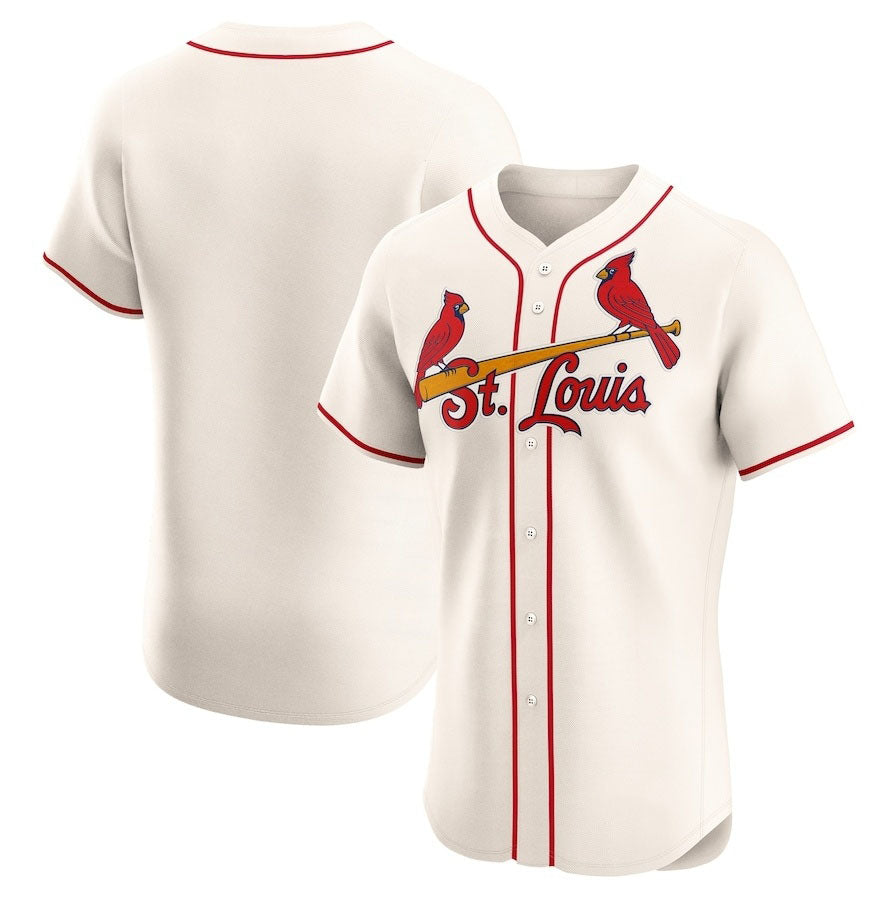 St. Louis Cardinals Alternate Elite Jersey - Cream Stitched Baseball Jersey baseball jersey product view 1