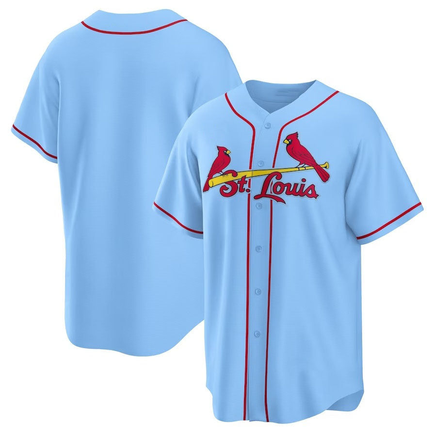 St. Louis Cardinals Alternate Replica Team Jersey - Light Blue Stitched Baseball Jersey baseball jersey product view 1
