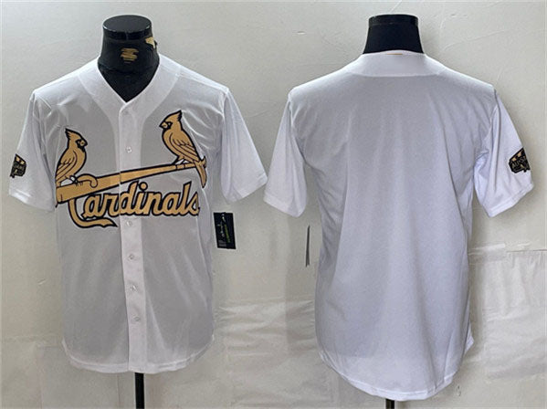 St. Louis Cardinals Blank All-Star White Gold Stitched Baseball Jersey baseball jersey product view 1