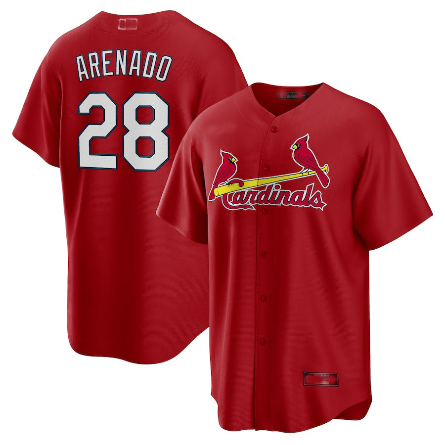 St. Louis Cardinals #28 Nolan Arenado Red Alternate Official Replica Player Jersey Baseball Jerseys baseball jersey product view 1