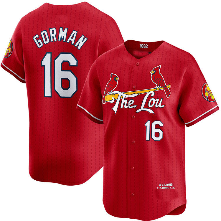 St. Louis Cardinals #16 Nolan Gorman City Connect Limited Jersey Baseball Jerseys baseball jersey product view 1
