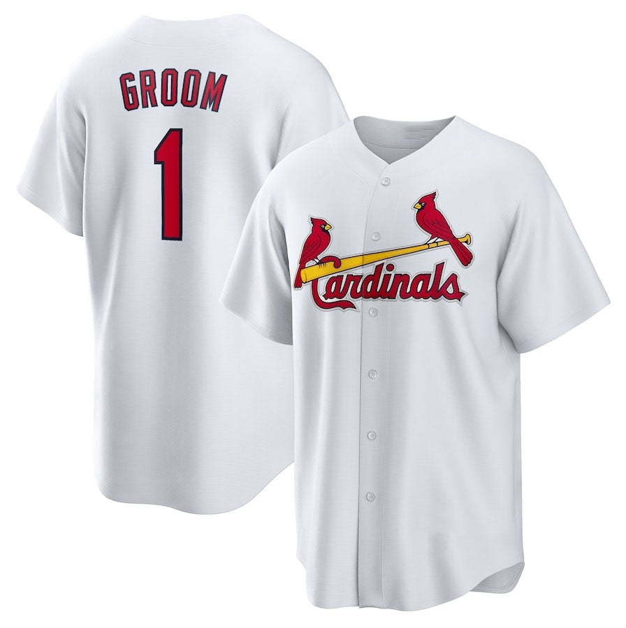 St. Louis Cardinals #1 Groom Home Replica Jersey - White Stitched Baseball Jersey baseball jersey product view 1