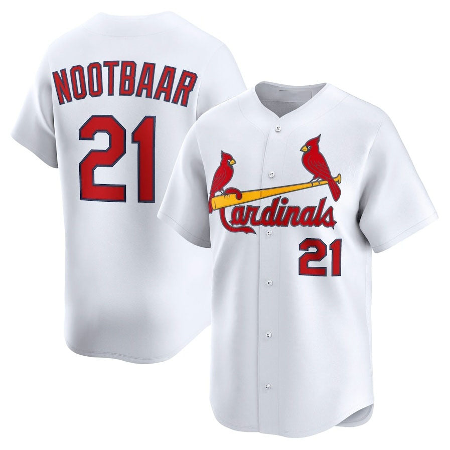 St. Louis Cardinals #21 Lars Nootbaar Home Limited Player Jersey - White Stitched Baseball Jersey baseball jersey product view 1
