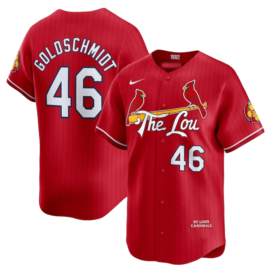St. Louis Cardinals #46 Paul Goldschmidt 2024 City Connect Limited Player Jersey - Red Baseball Jerseys baseball jersey product view 1