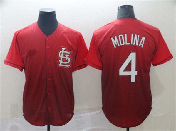 St. Louis Cardinals #4 Yadier Molina Red Fade Stitched Baseball Jersey baseball jersey product view 1