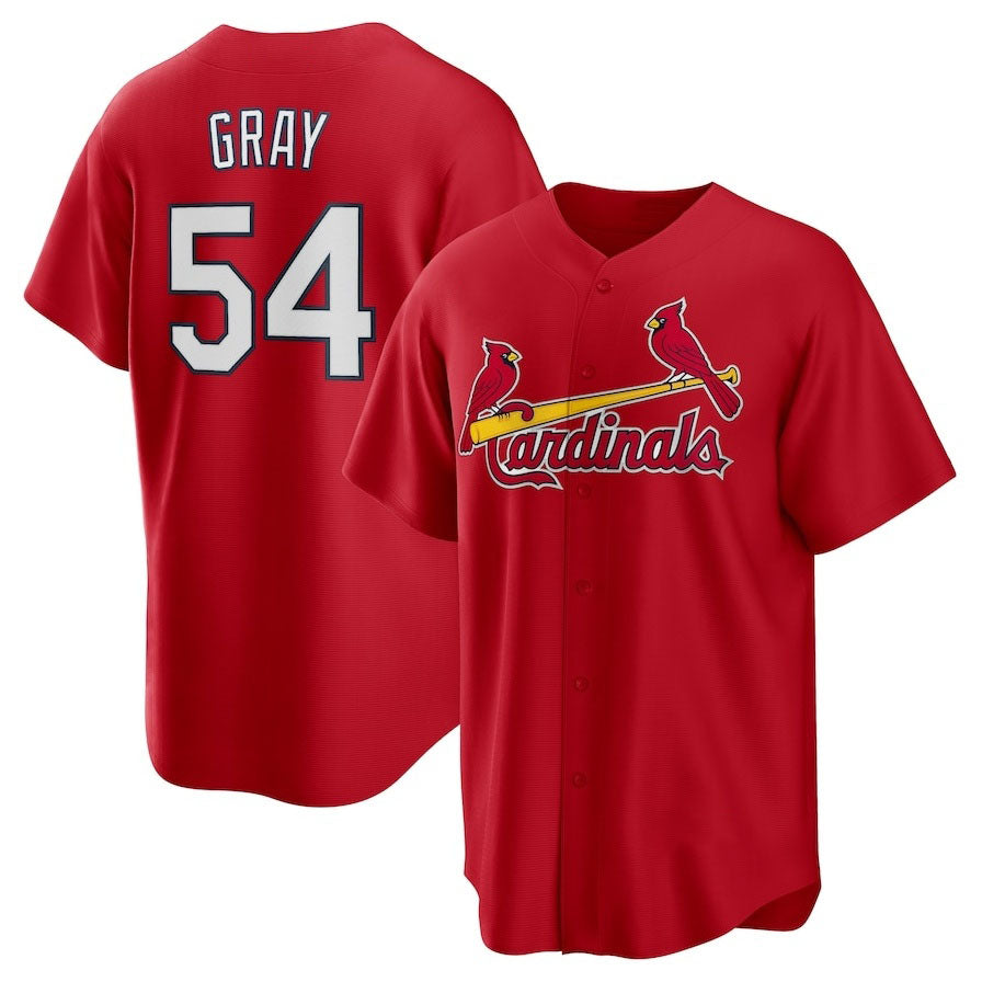 St. Louis Cardinals #54 Sonny Gray Alternate Replica Jersey - Red Stitched Baseball Jersey baseball jersey product view 1
