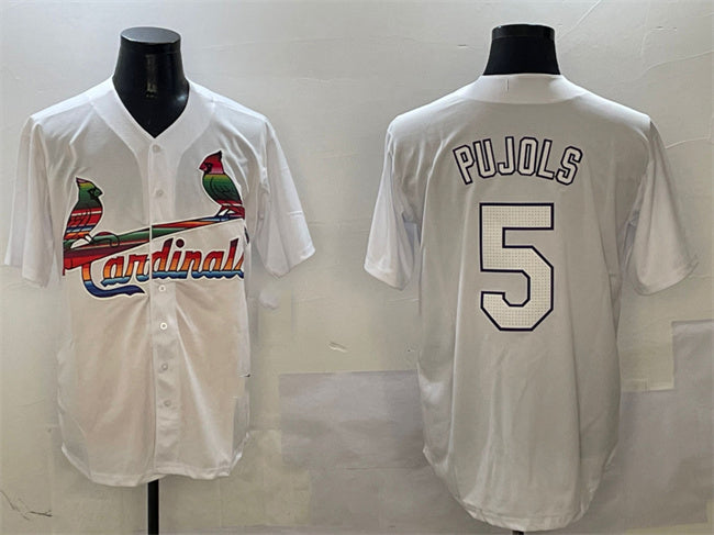 St. Louis Cardinals #5 Albert Pujols White Cool Base Stitched Baseball Jersey baseball jersey product view 1