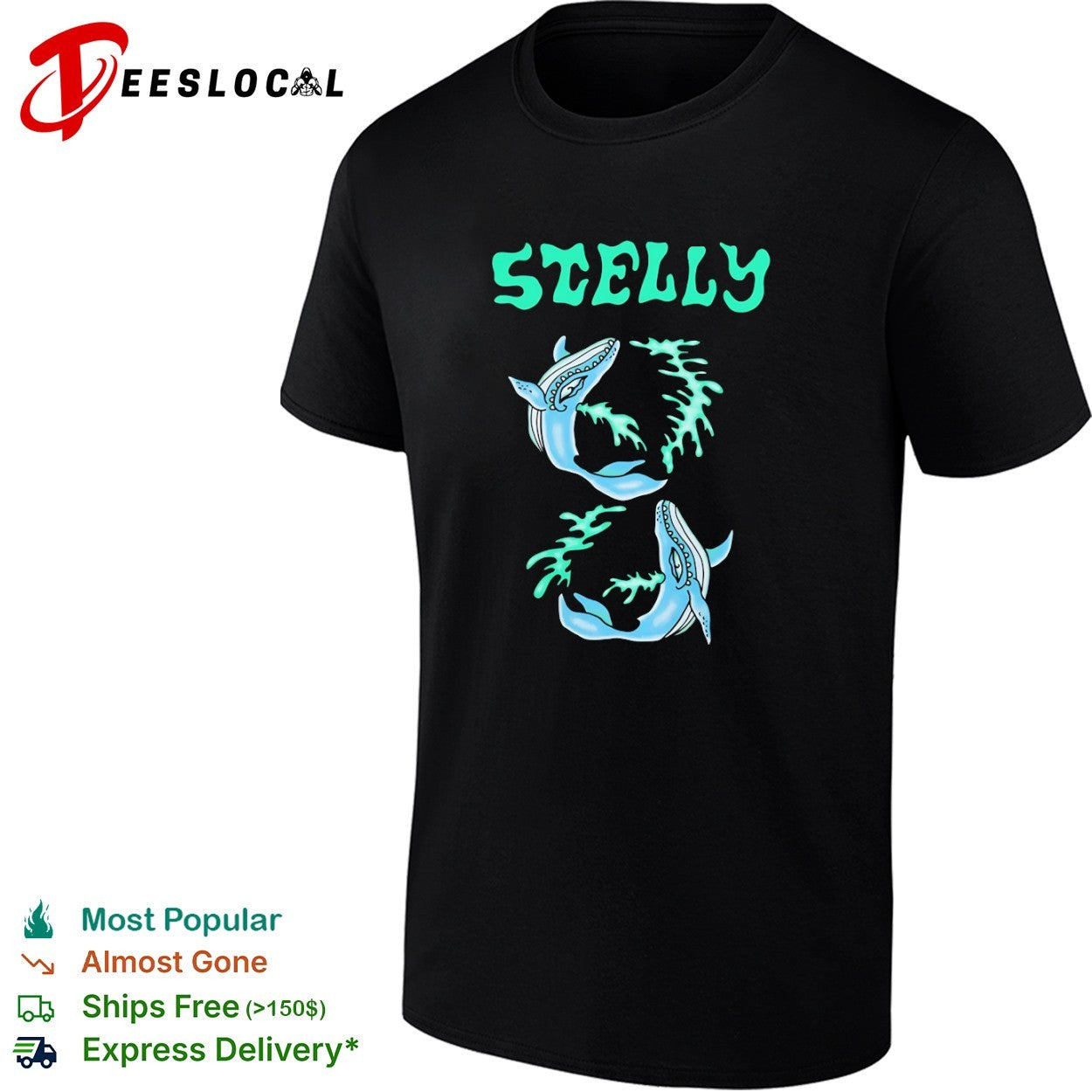Stelly Whale ocean marine life whales sea creature - Adult & Kids T-Shirts, Sweatshirts & Hoodies apparel design preview 1