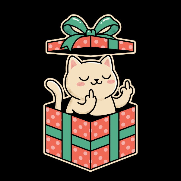 Surprise Me Funny Rude Cat In Gif - Adult & Kids T-Shirts, Sweatshirts & Hoodies apparel design preview 1