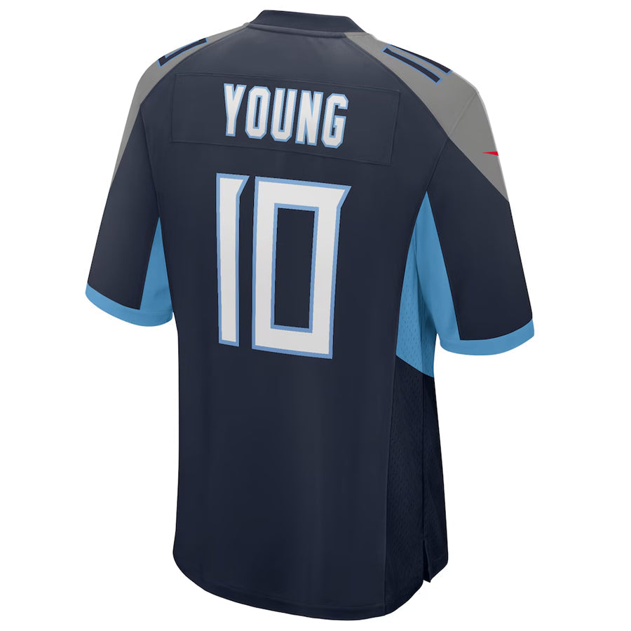 T.Titans #10 Vince Young Player Navy Home Game Football Jerseys football jersey product view 1