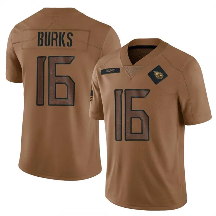 T.Titans #16 Treylon Burks Player Brown Salute To Service Limited Football Jerseys football jersey product view 1