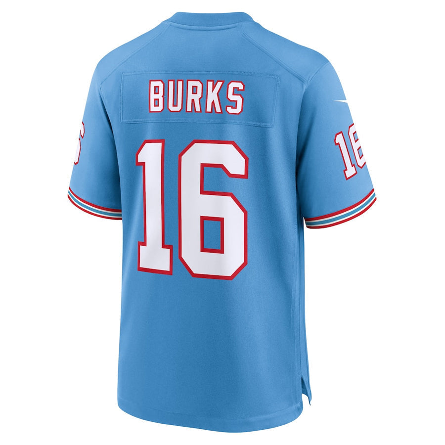T.Titans #16 Treylon Burks Player Light Blue Throwback Alternate Game Football Jerseys football jersey product view 1