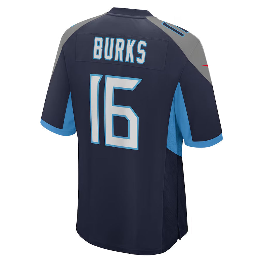 T.Titans #16 Treylon Burks Player Navy Home Game Football Jerseys football jersey product view 1