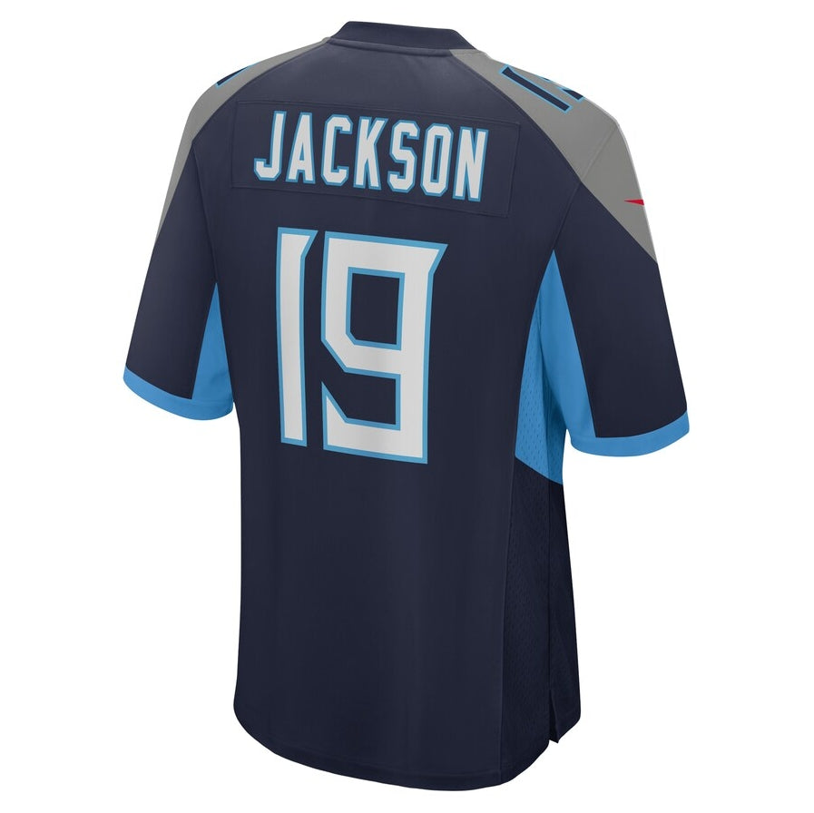 T.Titans #19 Jha'Quan Jackson Player Navy Game Stitched American Football Jerseys football jersey product view 1