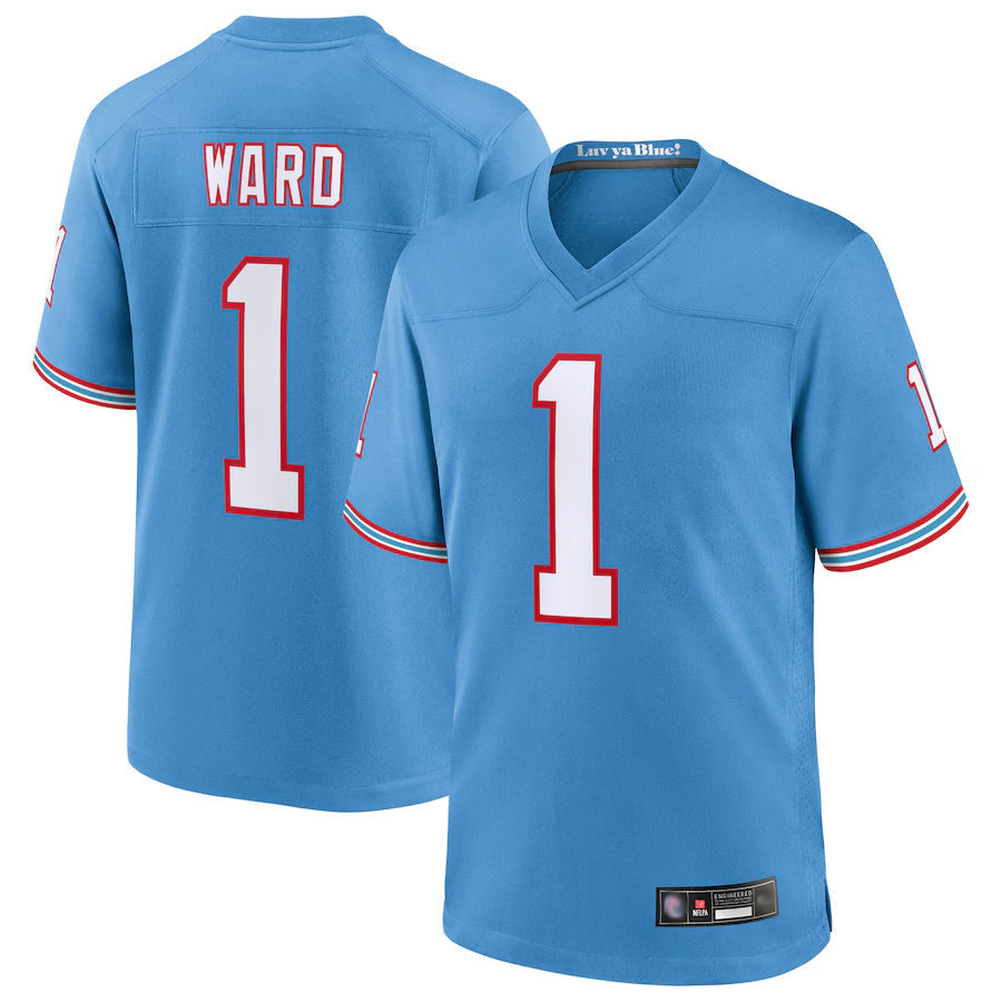 T.Titans #1 Cameron Ward Player Light Blue Replica Limited Game Football Jerseys football jersey product view 1