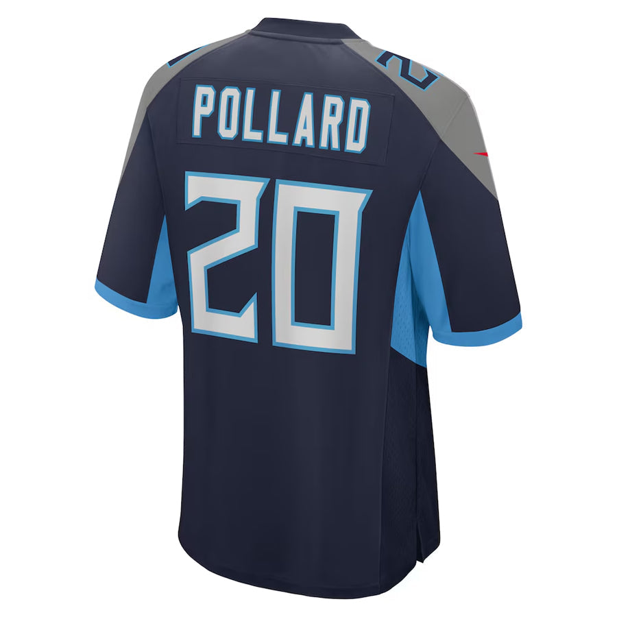 T.Titans #20 Tony Pollard Player Navy Home Game Football Jerseys football jersey product view 1