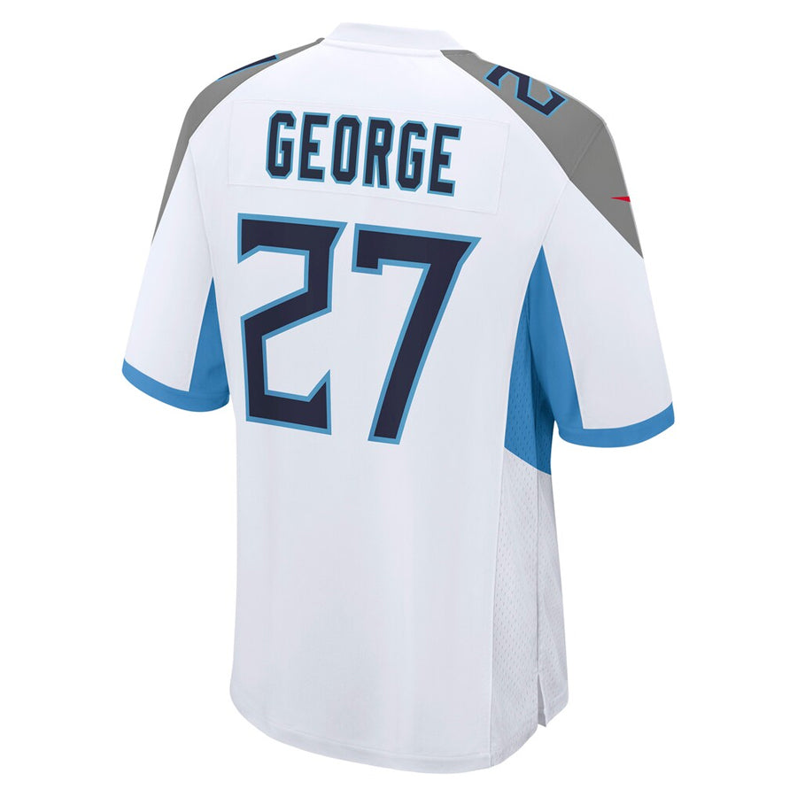 T.Titans #27 Eddie George Player White Home Game Football Jerseys football jersey product view 1