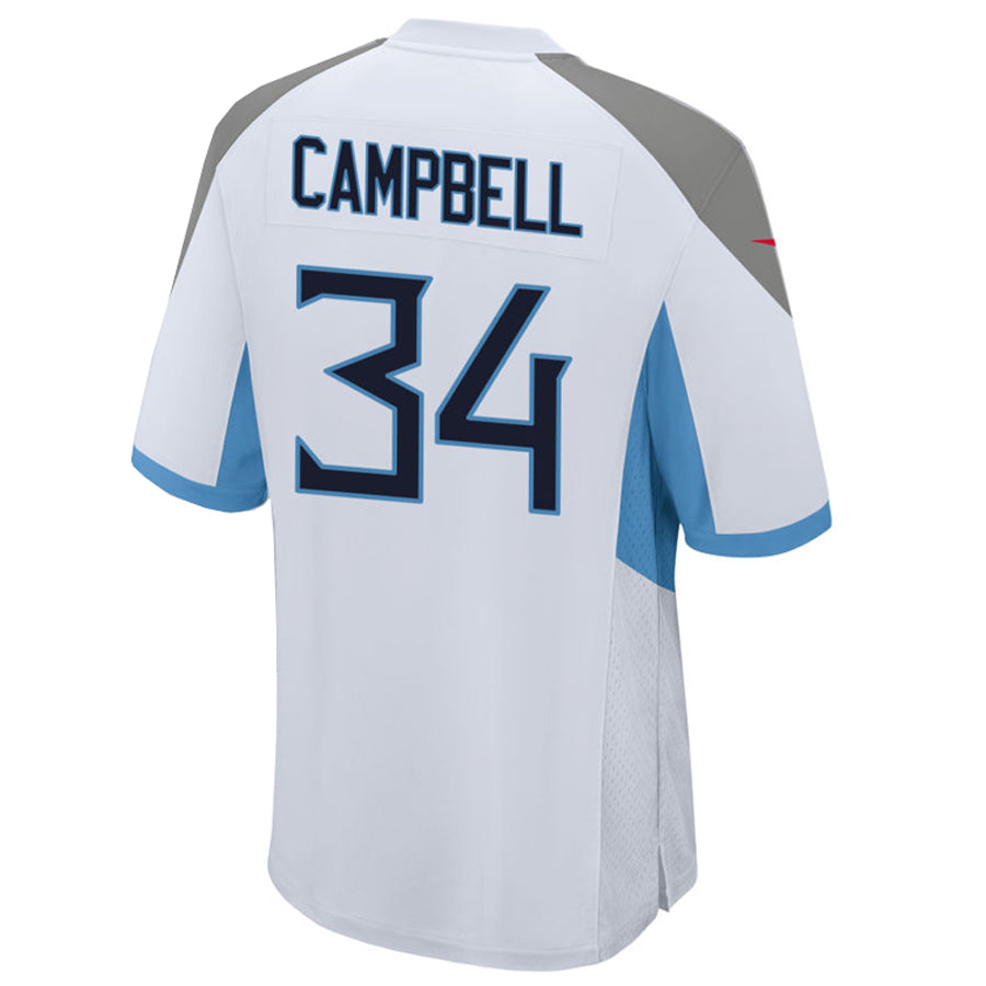 T.Titans #34 Earl Campbell Player White Home Game Football Jerseys football jersey product view 1