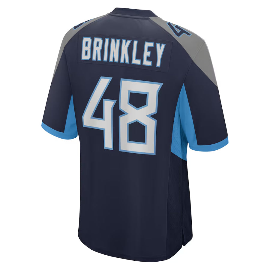 T.Titans #48 Beau Brinkley Player Navy Home Game Football Jerseys football jersey product view 1
