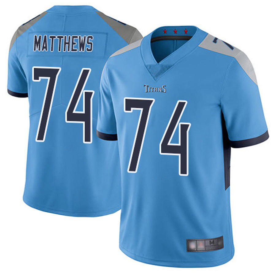 T.Titans #74 Bruce Matthews Player Light Blue Vapor Limited Football Jerseys football jersey product view 1