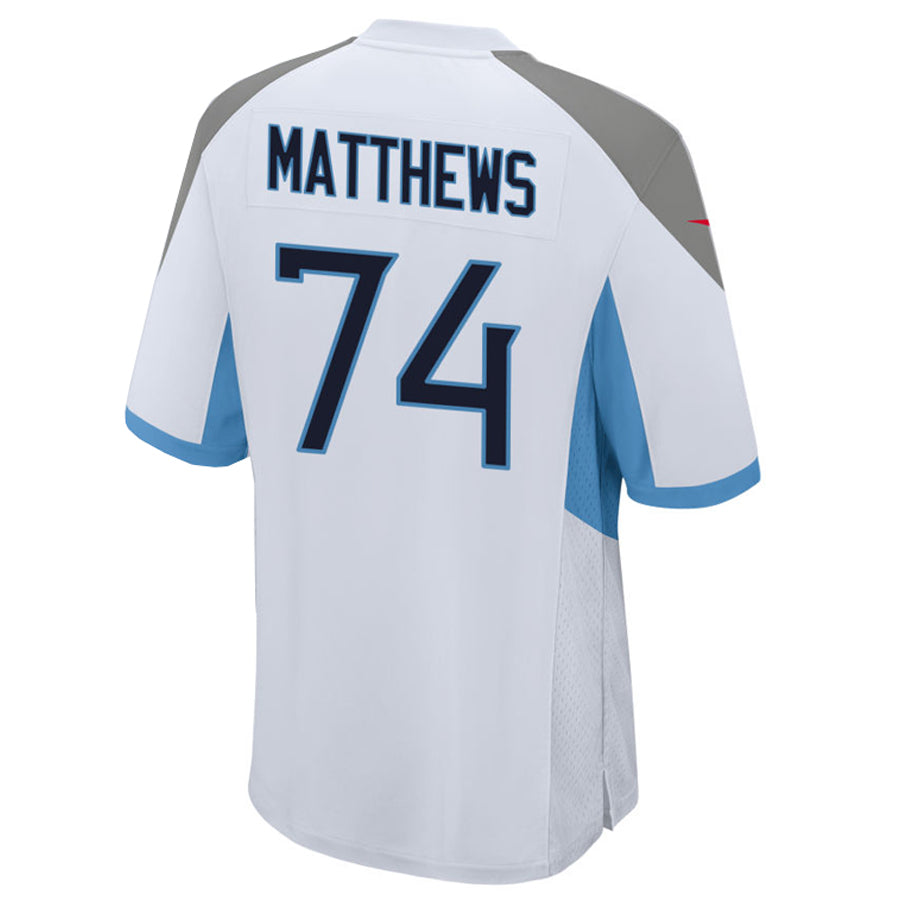 T.Titans #74 Bruce Matthews Player White Home Game Football Jerseys football jersey product view 1