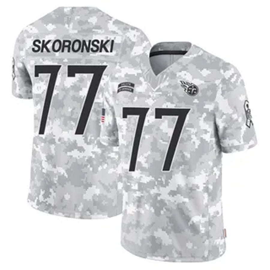 T.Titans #77 Peter Skoronski Player Arctic Camo Salute to Service Football Jerseys football jersey product view 1