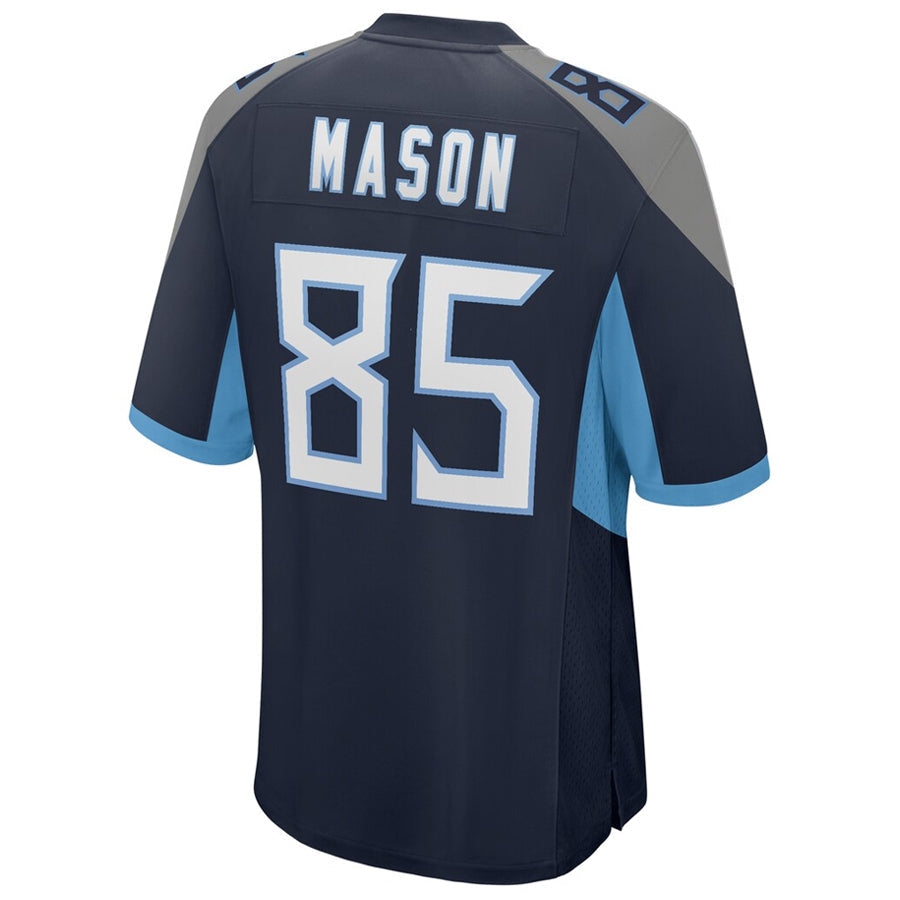 T.Titans #85 Derrick Mason Player Navy Home Game Football Jerseys football jersey product view 1