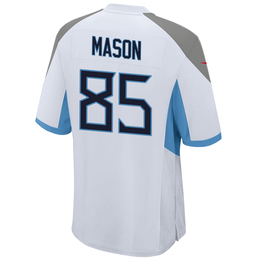 T.Titans #85 Derrick Mason Player White Home Game Football Jerseys football jersey product view 1