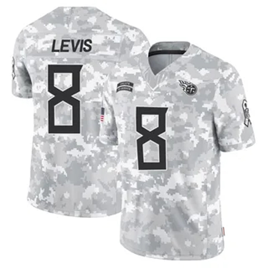 T.Titans #8 Will Levis Player Arctic Camo Salute To Service Limited Football Jerseys football jersey product view 1