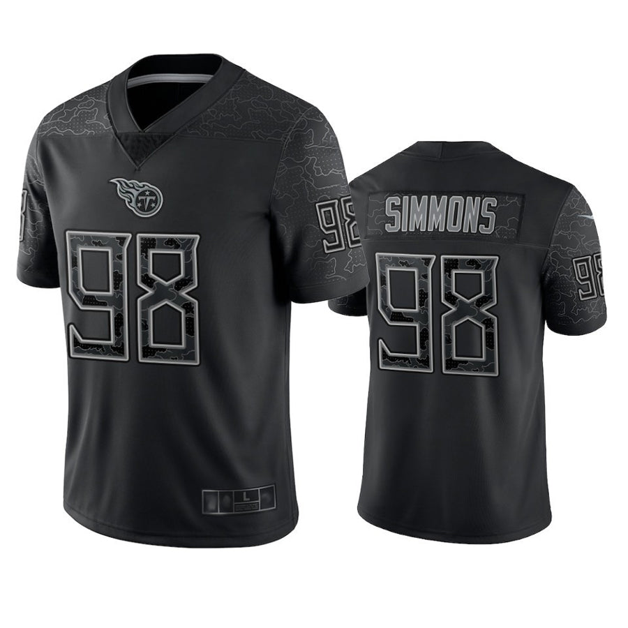 T.Titans #98 Jeffery Simmons Player Black RFLCTV Limited Football Jerseys football jersey product view 1