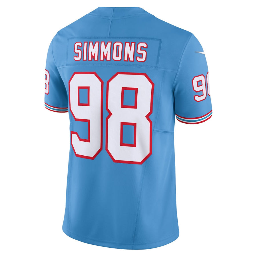 T.Titans #98 Jeffery Simmons Player Light Blue Vapor F.U.S.E. Limited Football Jerseys football jersey product view 1